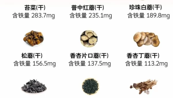 人体缺铁时吃以下哪种食物