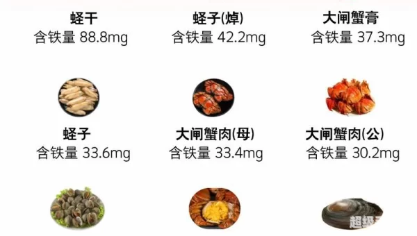 人体缺铁时吃以下哪种食物